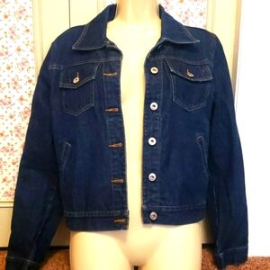 Express Dark Blue Denim Jean Jacket Large
